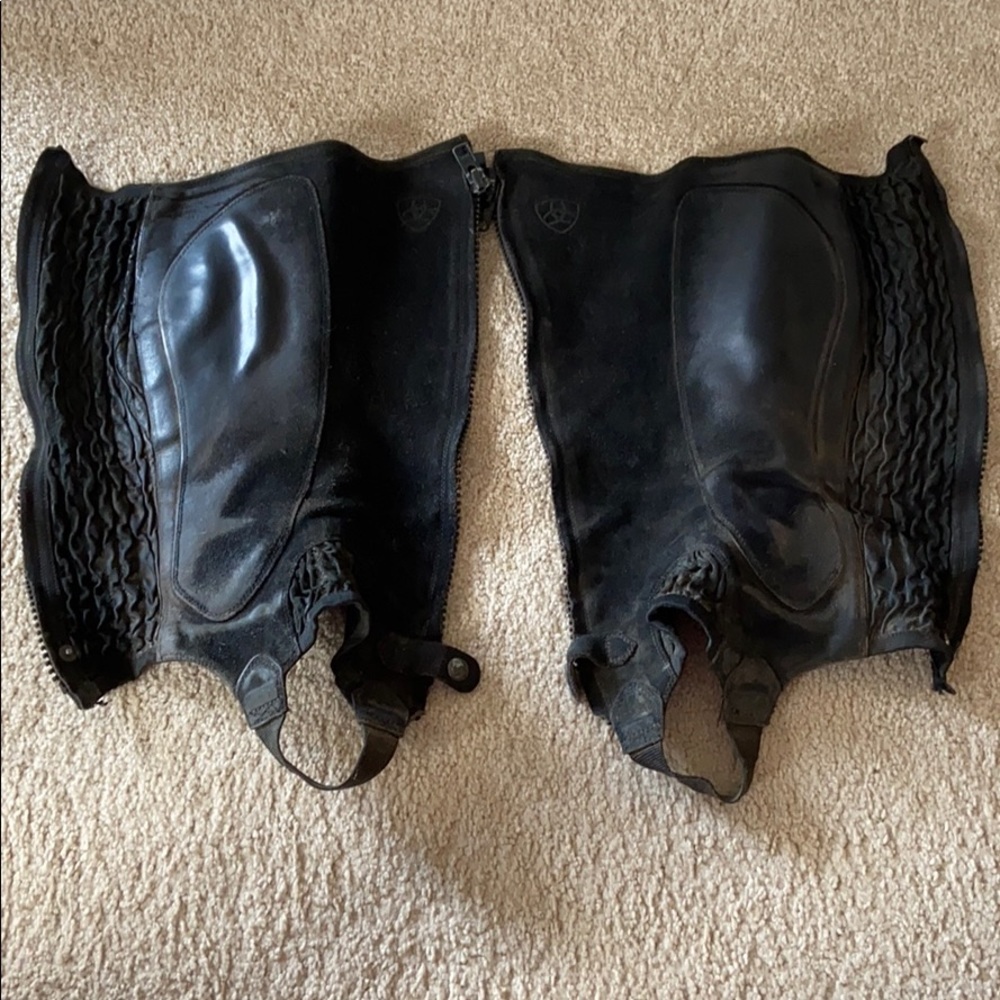 All Around Black Suede Ariat Half Chaps Small